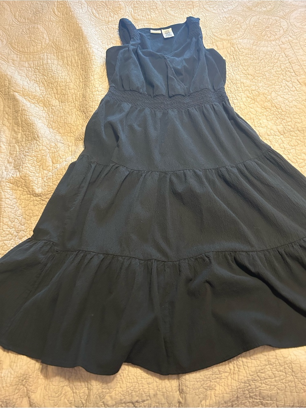 White Stag Black Maxi Dress with Tiered Skirt